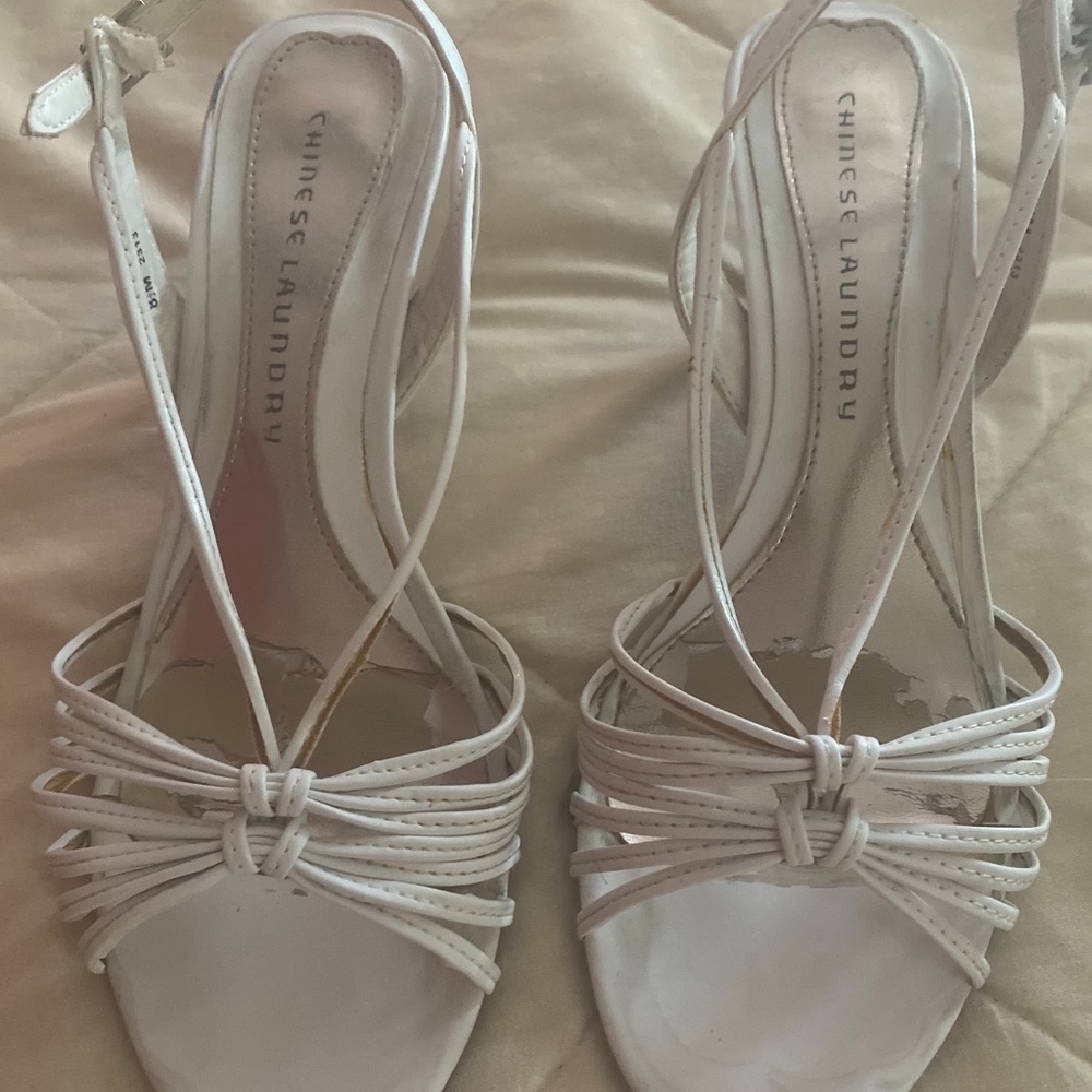 White strappy sandals